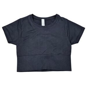 OFFLINE BY AERIE PREMIUM SOFT ATHLETIC CROPPED TEE – WOMEN’S SIZE XS – BLACK